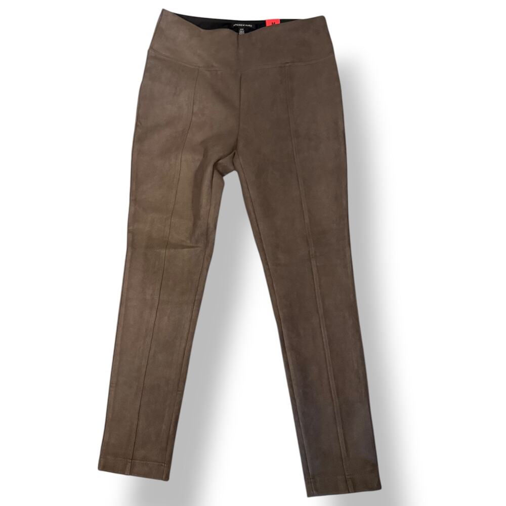 Andrew Marc Brown Taupe Faux Suede Pull On Pants Size Medium